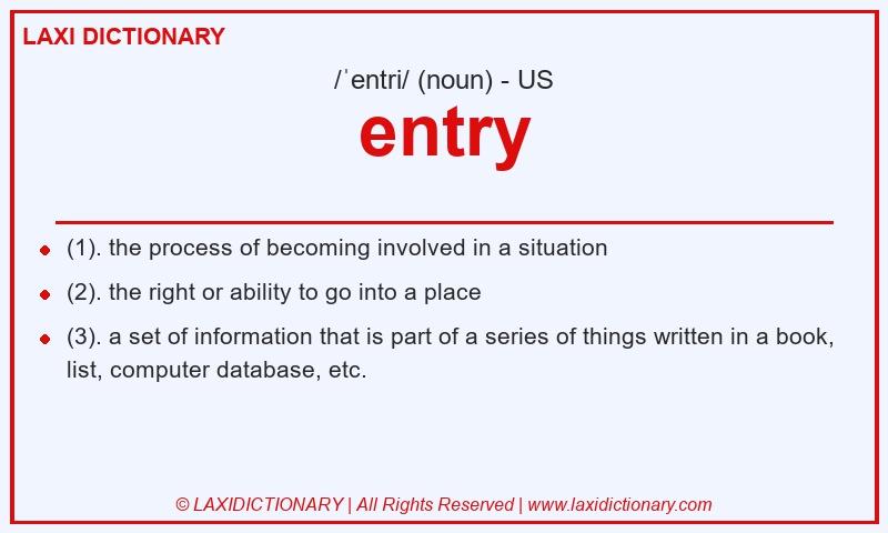 Definition entry in American English