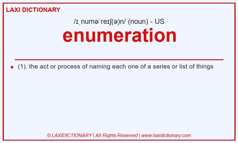 Definition enumeration in American English