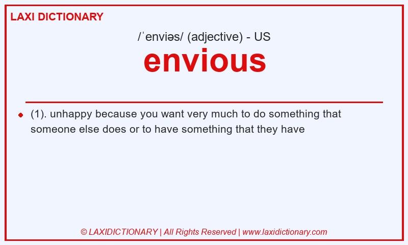 Definition envious in American English