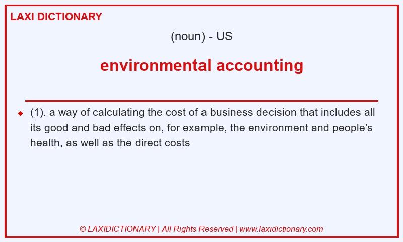 Definition environmental accounting in American English