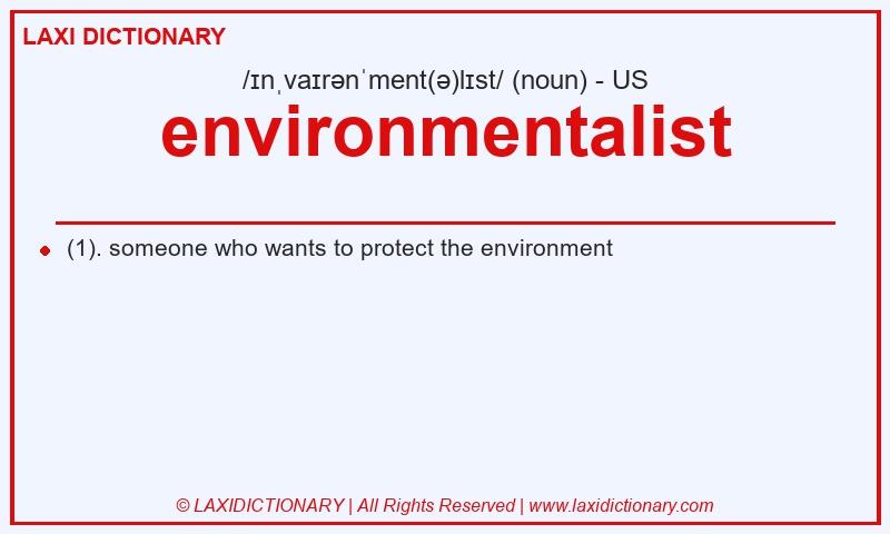 Definition environmentalist in American English