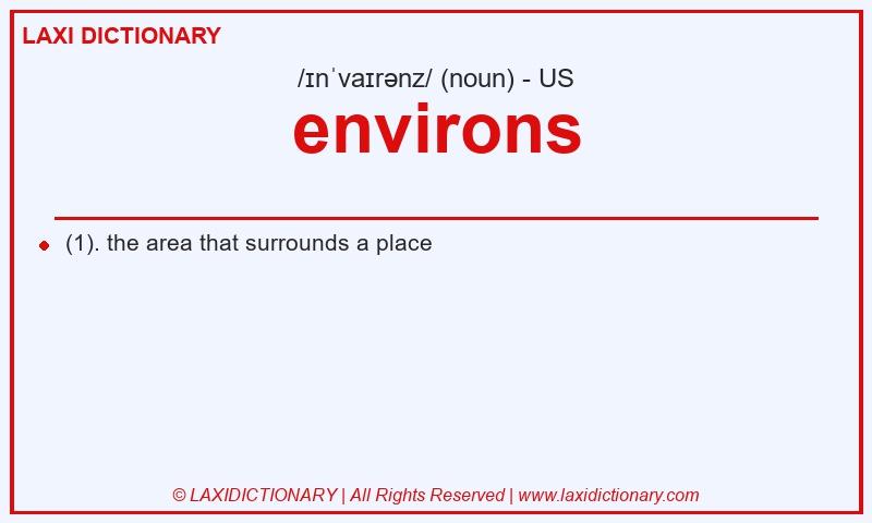 Definition environs in American English