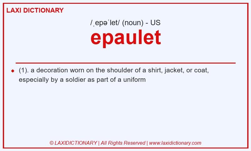 Definition epaulet in American English