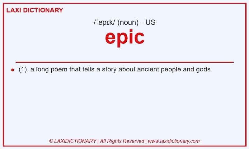 Definition epic in American English
