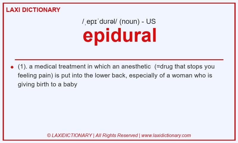 Definition epidural in American English