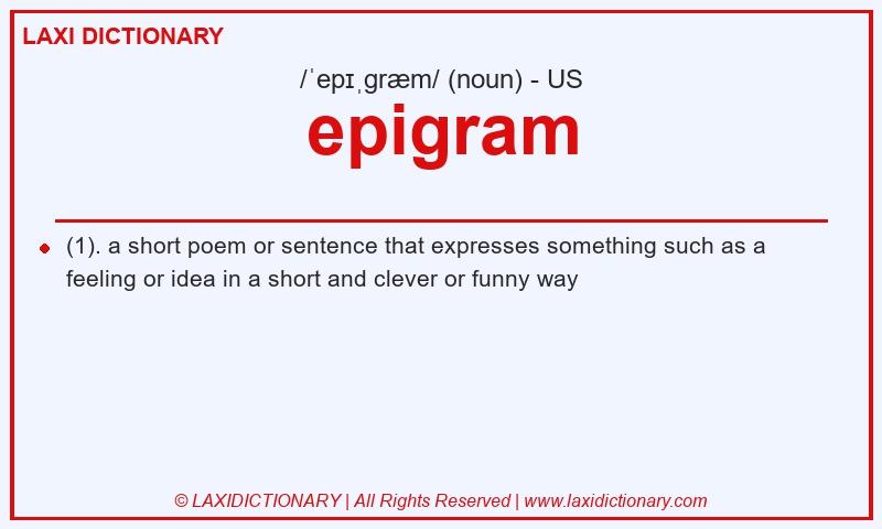 Definition epigram in American English