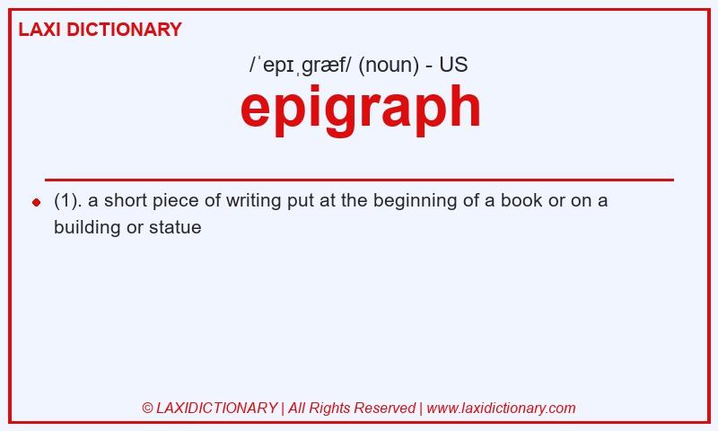 Definition epigraph in American English