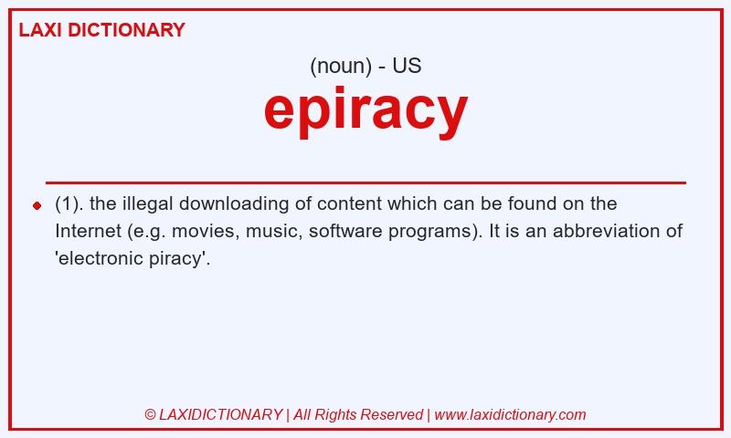 Definition epiracy in American English