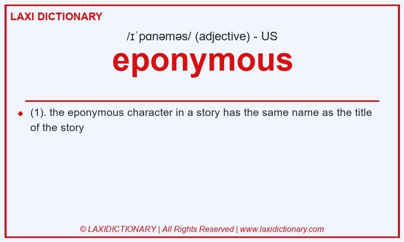 Definition eponymous in American English