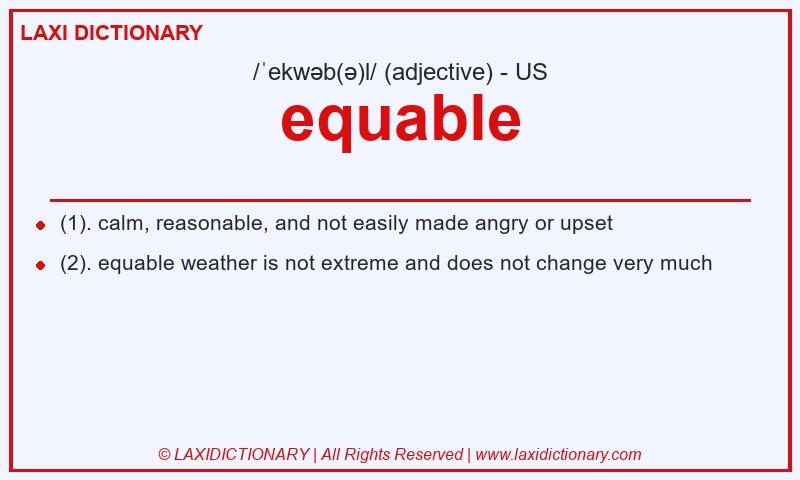 Definition equable in American English