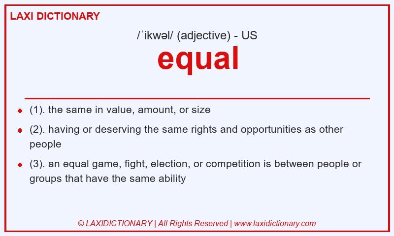 Definition equal in American English