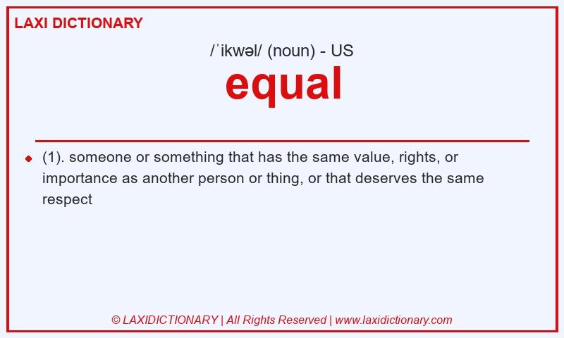 Definition equal in American English