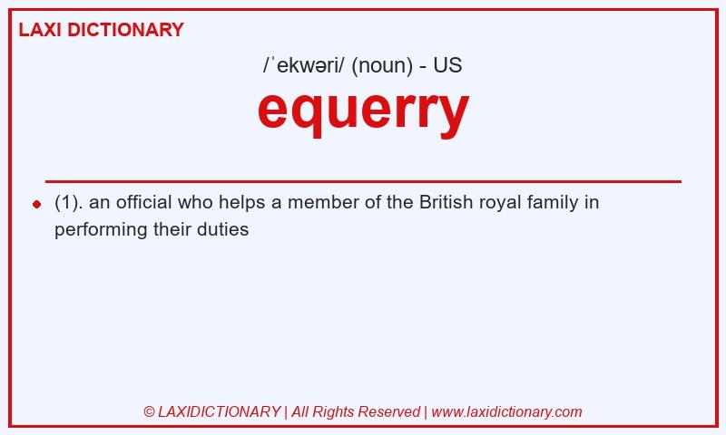Definition equerry in American English