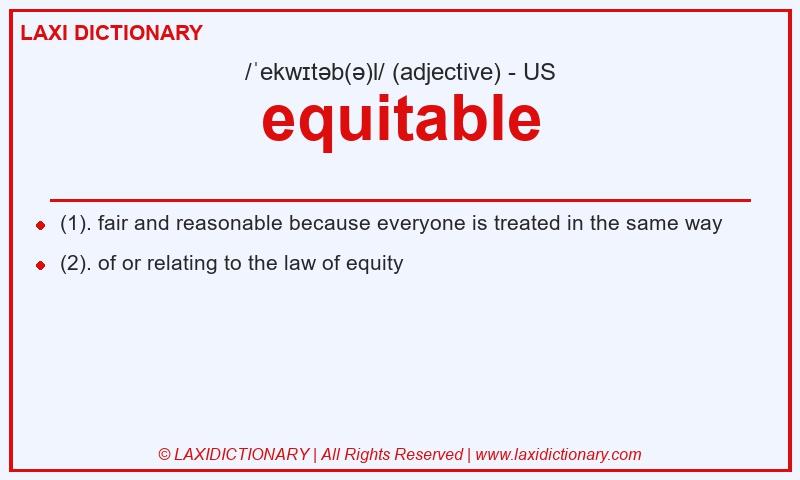 Definition equitable in American English