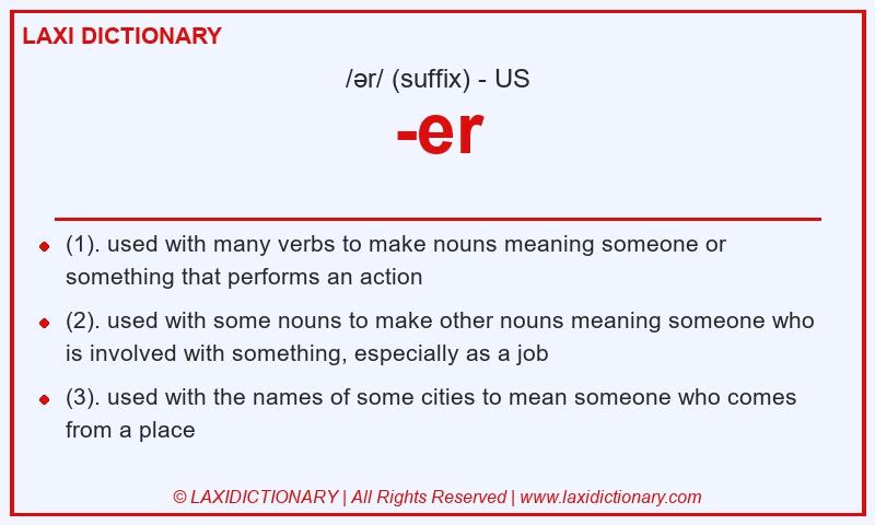 Definition -er in American English