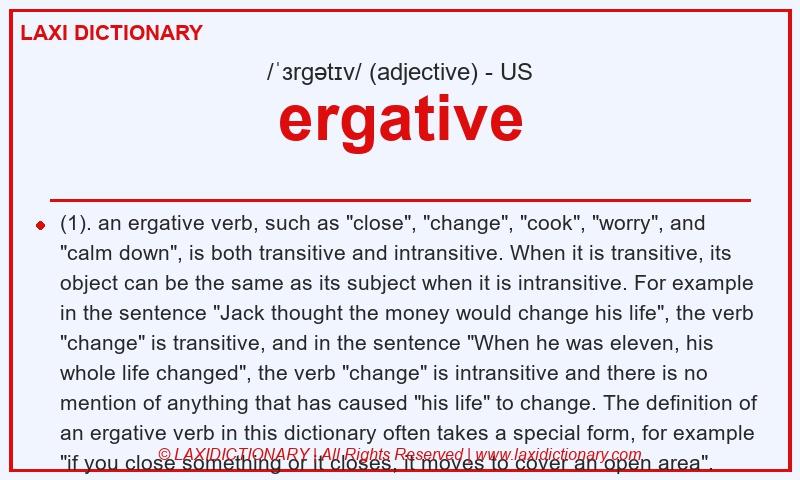 Definition ergative in American English