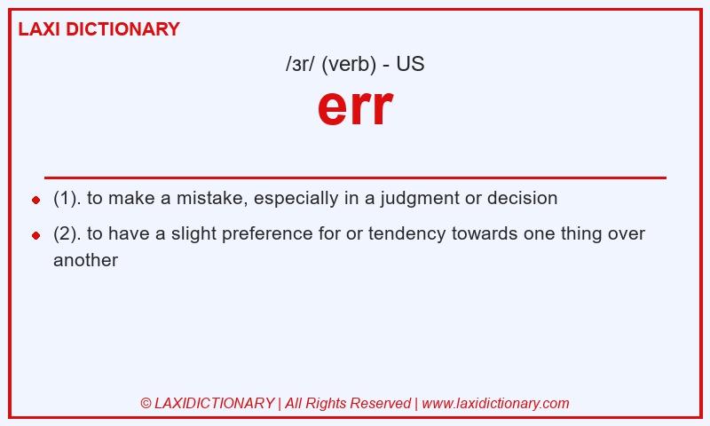 Definition err in American English