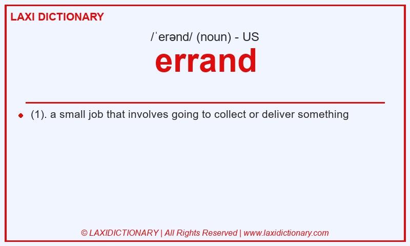 Definition errand in American English