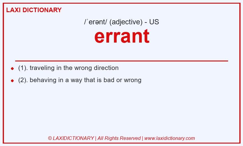 Definition errant in American English