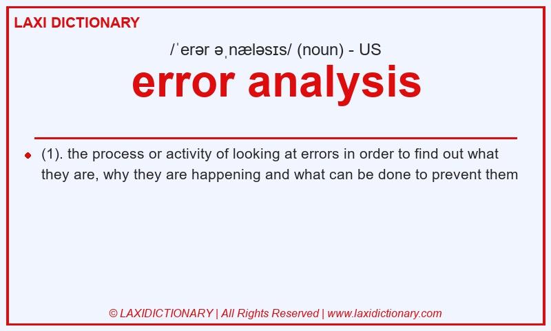 Definition error analysis in American English