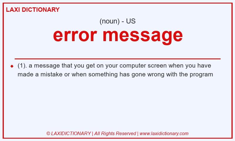 Definition error message in American English