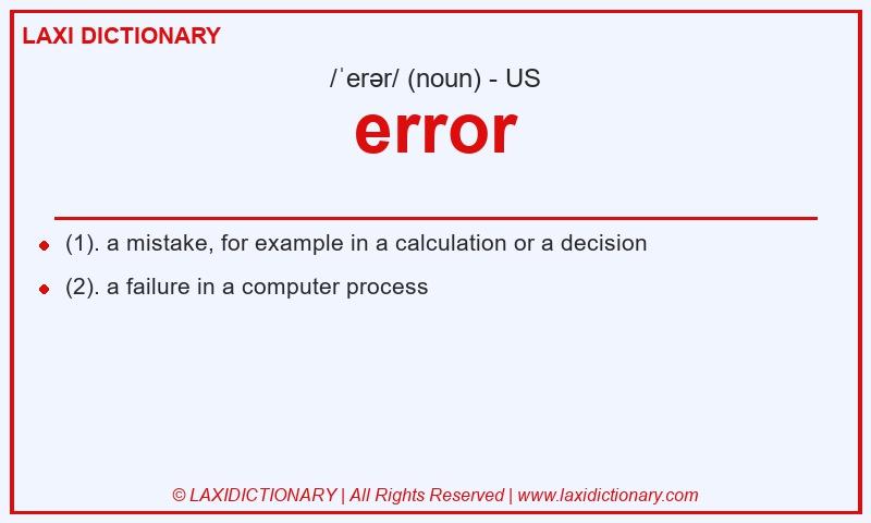 Definition error in American English