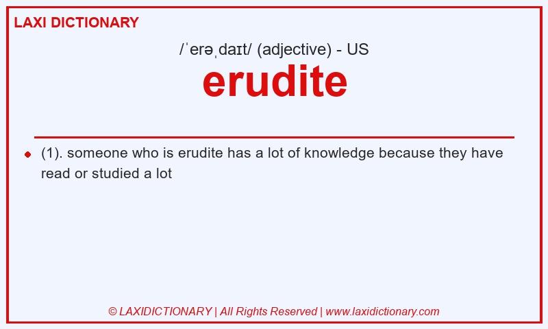 Definition erudite in American English