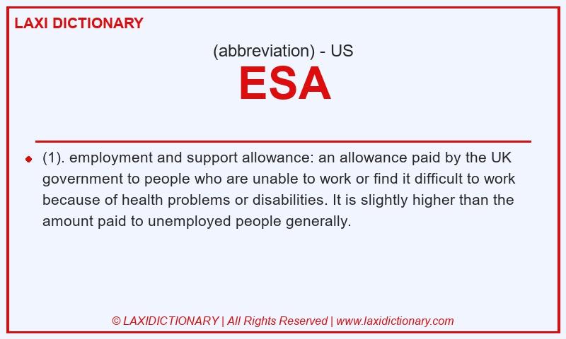 Definition ESA in American English