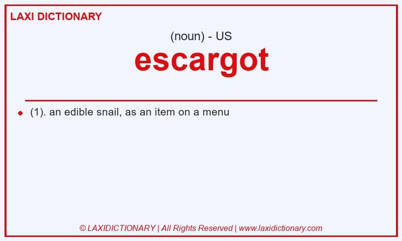 Definition escargot in American English