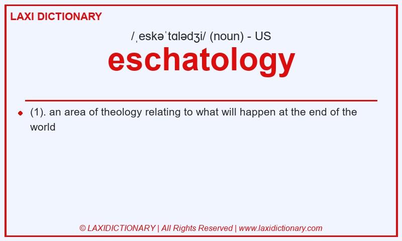 Definition eschatology in American English