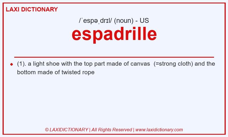 Definition espadrille in American English