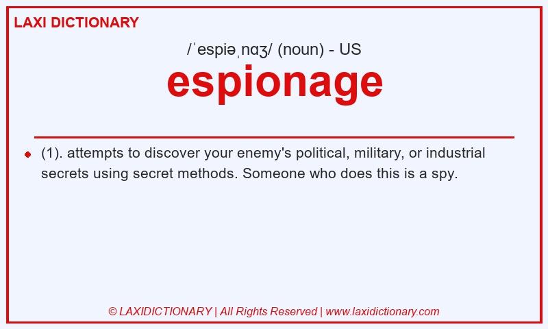 Definition espionage in American English