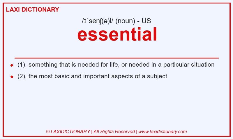 Definition essential in American English