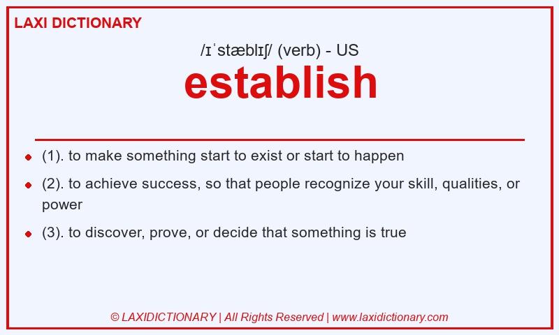 Definition establish in American English