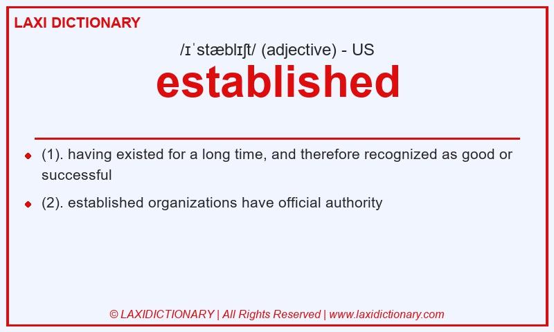 Definition established in American English