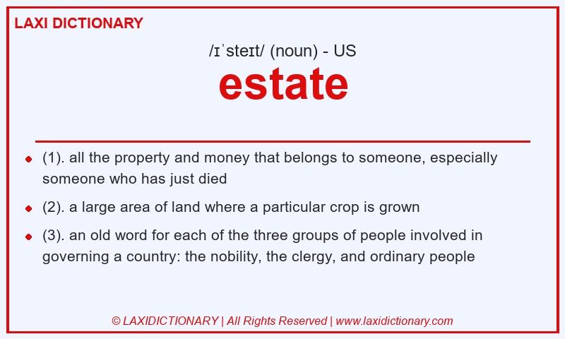 Definition estate in American English