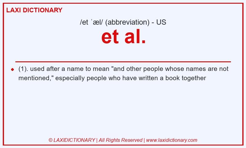 Definition et al. in American English