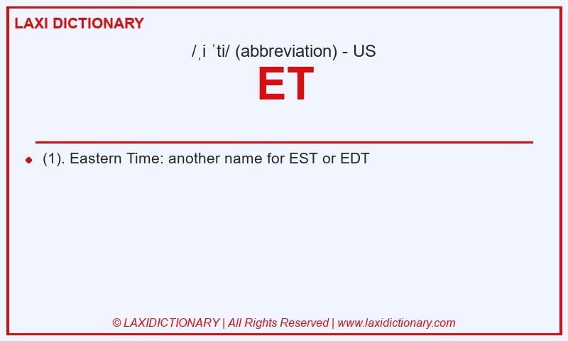 Definition ET in American English