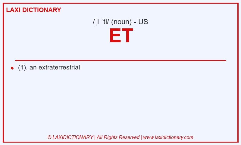 Definition ET in American English