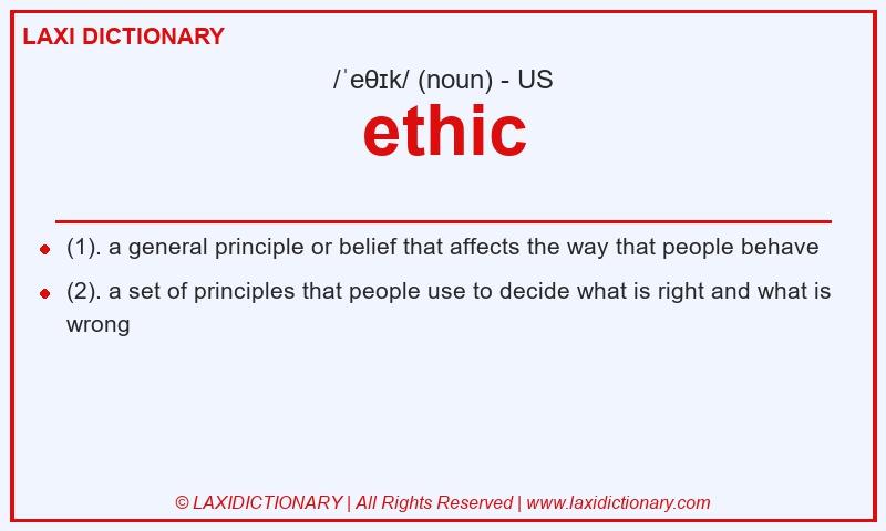 Definition ethic in American English