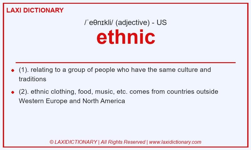 Definition ethnic in American English