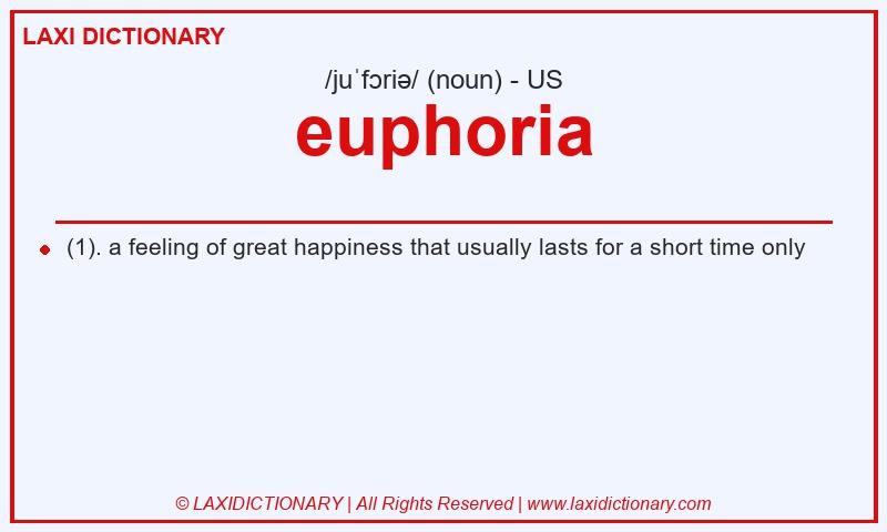 Definition euphoria in American English