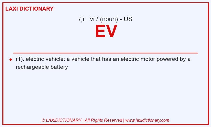 Definition EV in American English