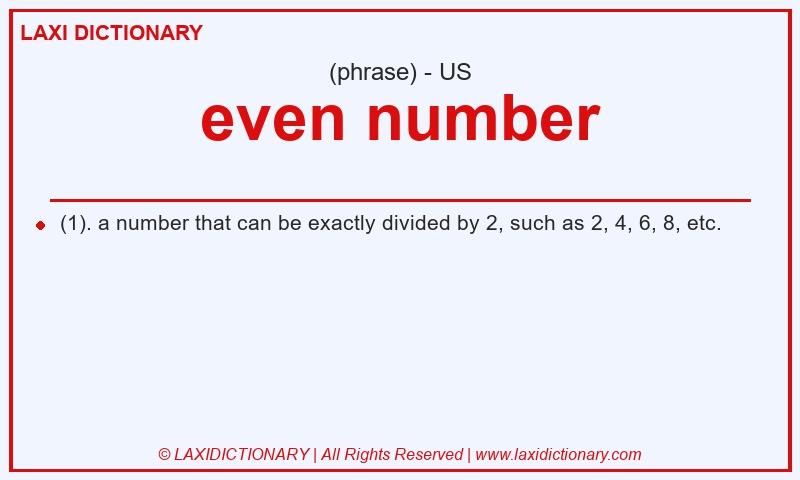Definition even number in American English
