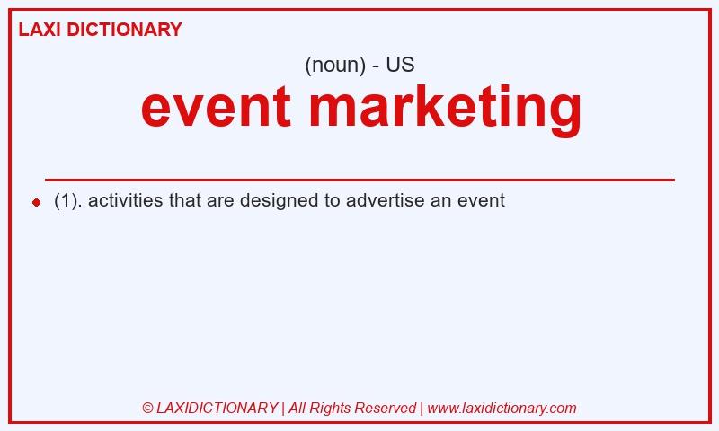 Definition event marketing in American English