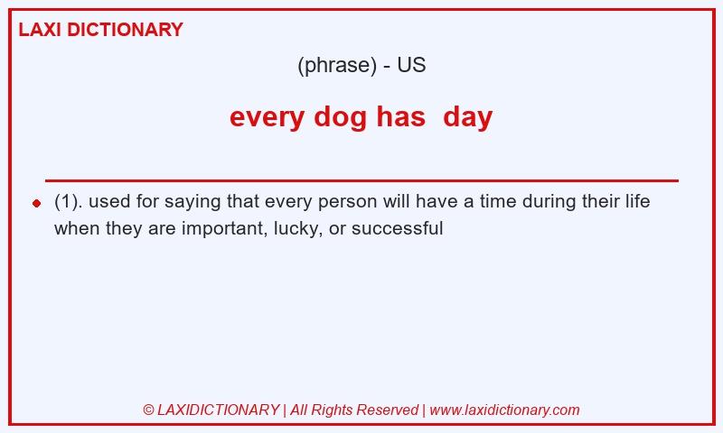 Definition every dog has  day in American English