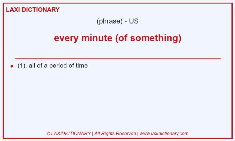Definition every minute (of something) in American English