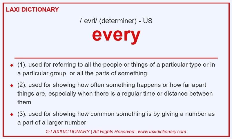 Definition every in American English
