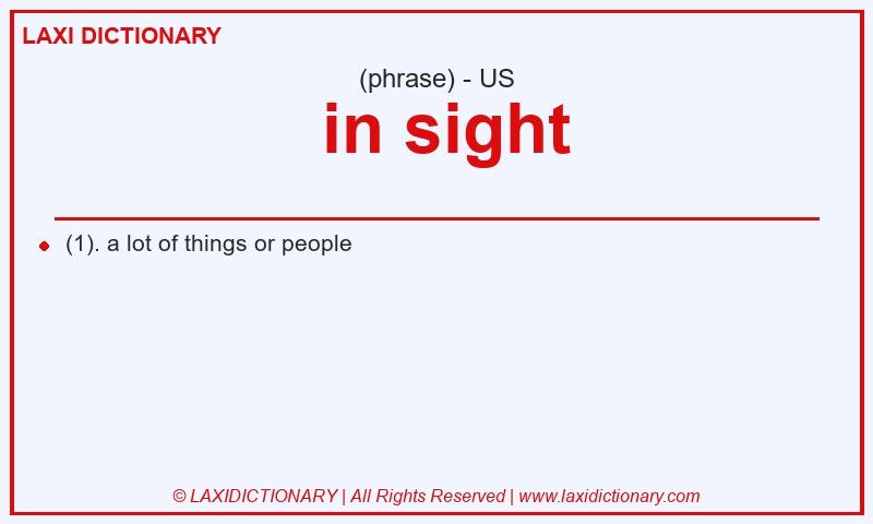Definition  in sight in American English