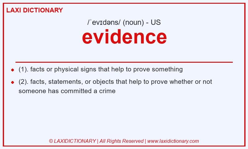 Definition evidence in American English